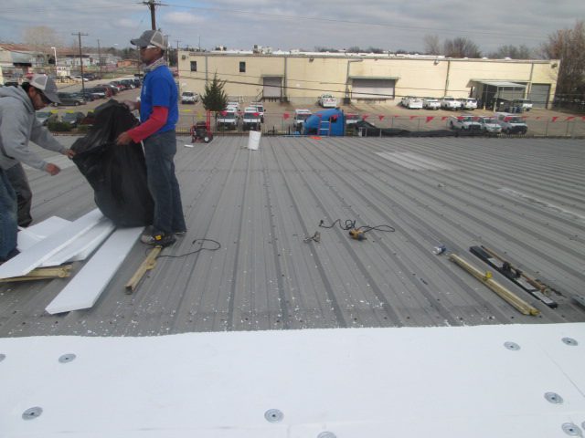 Metal Roof Overlay being Installed - Nelson Roofing Company