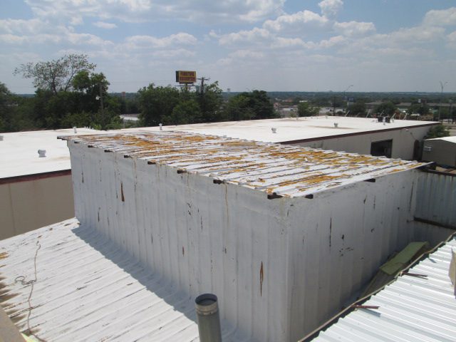 Metal Roof Before Replacement - Nelson Roofing Company